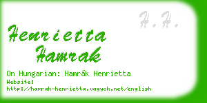 henrietta hamrak business card